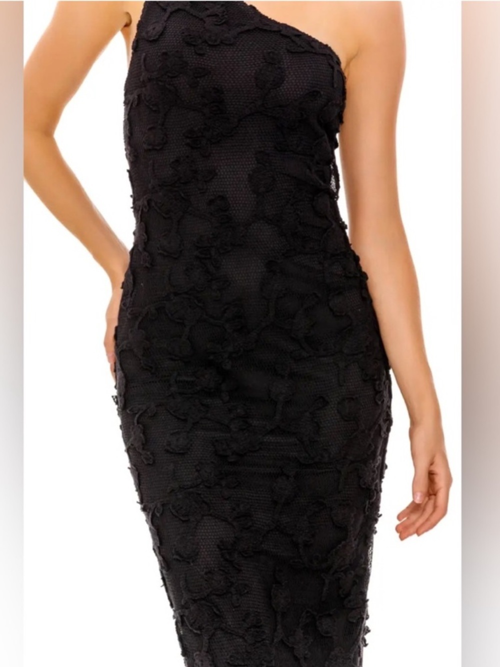 Agua Bendita Balm one-shoulder floral lace midi dress - Picture 2 of 8